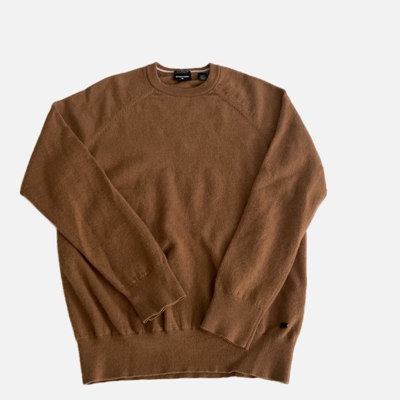 Strellson Luka Men’s Crewneck Sweater Wool Blend Brown Caramel Medium Academia - Picture 9 of 12